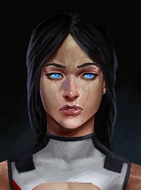Android Portrait By Salvadortrakal On Deviantart Cyberpunk Female