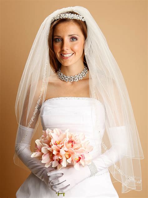 Wholesale Bridal Veil With Swarovski Crystals Beads And