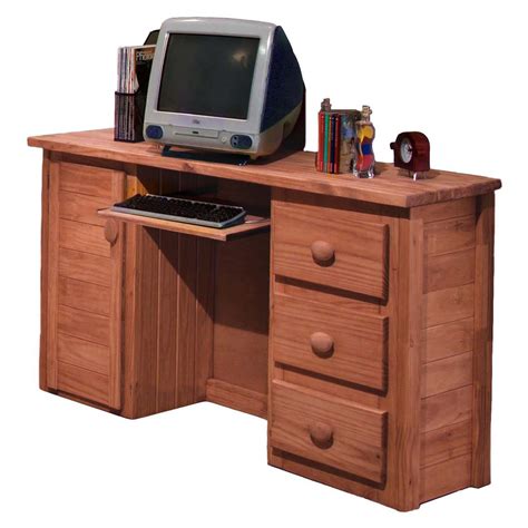Salinas computer desk both affordable and elegant, the salinas computer desk from bush furniture has all the accessories and storage for a good home office. 3-Drawer Computer Desk - Cabinet, Keyboard Tray, Mahogany | DCG Stores