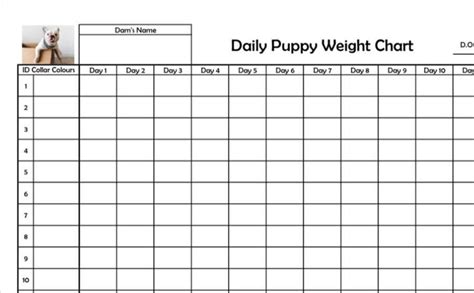 Printable Whelping Chart For Dogs