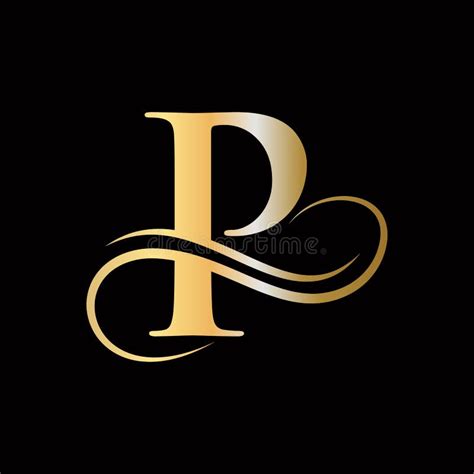 P Logo Golden Concept P Letter Logo With Golden Luxury Color And