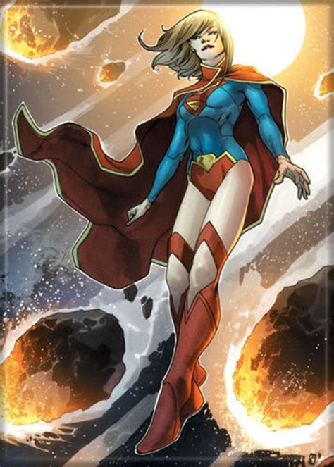 Dc Comics Supergirl Flying In Space Comic Art Refrigerator Magnet New