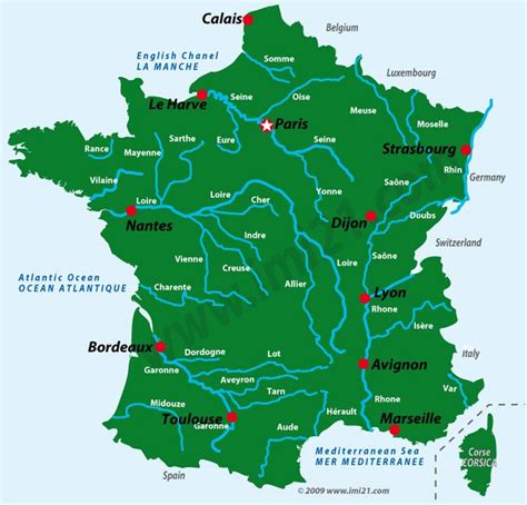 A Map Showing The Main Rivers Of France France Map Map France