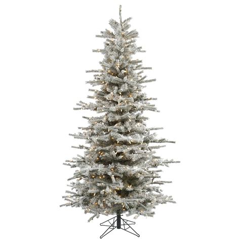 Vickerman Pre Lit 65 Flocked Slim Sierra Artificial Christmas Tree