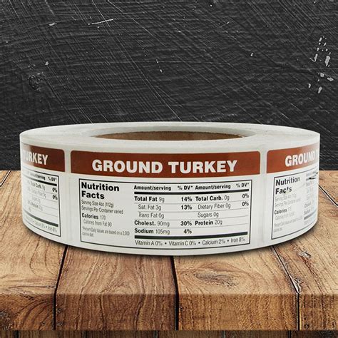 Nutritional Ground Turkey Label Stickers