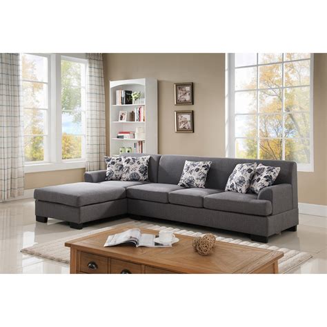 Shop Allen Modern Fabric Reversible Sectional Sofa Set Free Shipping