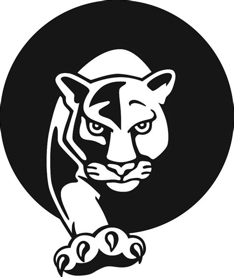 A Black And White Logo With An Image Of A Tiger