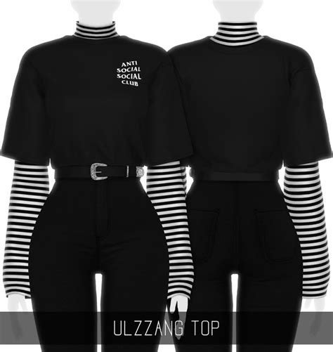 Ulzzangtop Sims 4 Sims 4 Clothing Sims 4 Mods Clothes