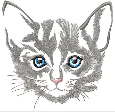 Cat Design Machine Embroidery Design Etsy