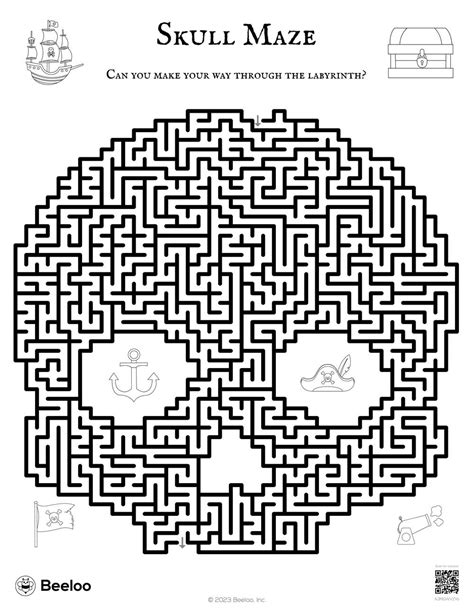 Skull Maze Beeloo Printable Crafts And Activities For Kids