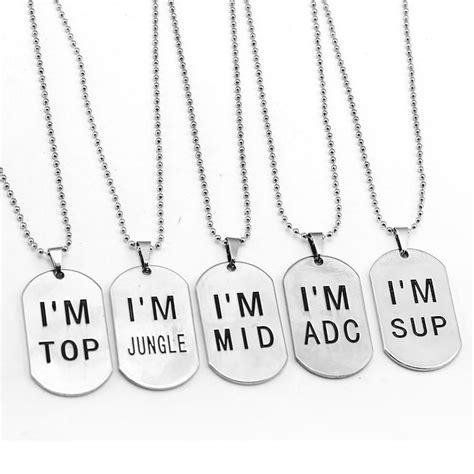 Game League Of Lol Necklace Legend Dog Tag Stainless Steel Metal Bead