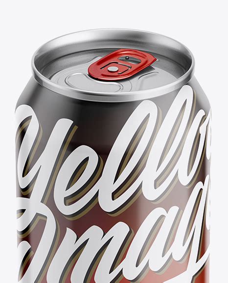 Download 440ml Glossy Aluminium Can Mockup - Front View (High Angle Shot) in Can Mockups on Yellow Images ...