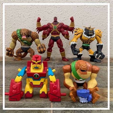 5x Ben 10 Omniverse Action Figures From Bandai Four Arms Shocksquatch