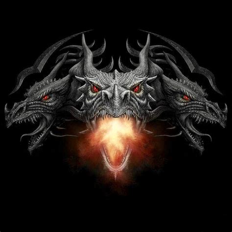 3 Headed Dragon | Dragon artwork, Dragon face, Gothic dragon
