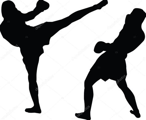 Kickboxing Silhouette Stock Vector Image By ©violeta 2182962