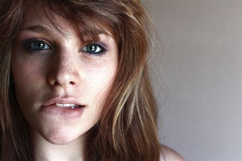 Wallpaper Face Women Model Long Hair Blue Eyes Brunette Freckles Mouth Nose Person