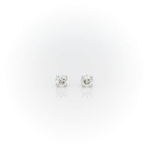 Diamond Stud Earrings In 14k White Gold 1 4 Ct Tw Blue Nile