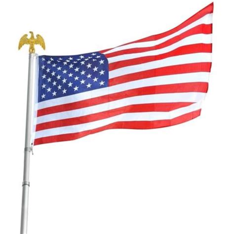 Buy Bulk Lot Price Deluxe U S American Flag Pole Set With Golden Eagle Top By Americana 6