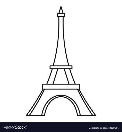 Eiffel Tower Icon Outline Style Royalty Free Vector Image