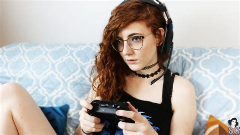 Wallpaper Suicide Girls Tidecallernami Gamers Glasses Redhead