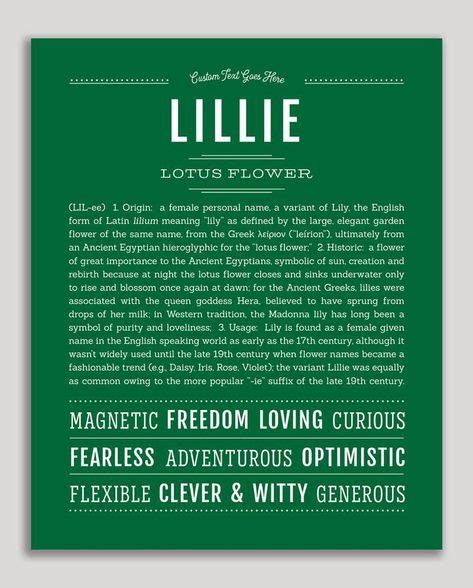 Lillie Classic Name Print Classic Names Names With Meaning