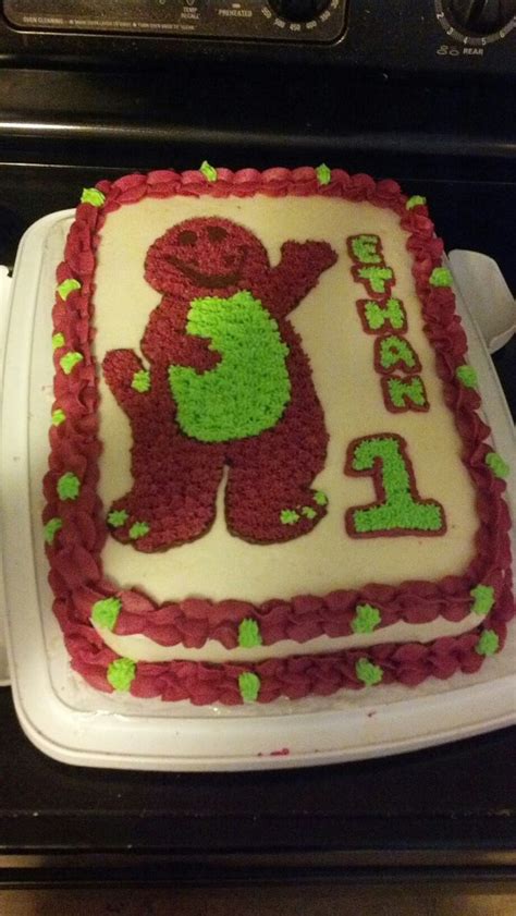 Barney Birthday Cake With Butter Creme Frosting