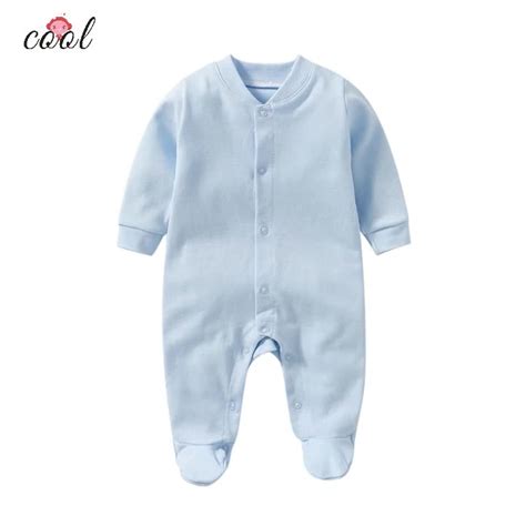 Pattern Print Newborn Sleepwear Clothes Baby Romper Plain