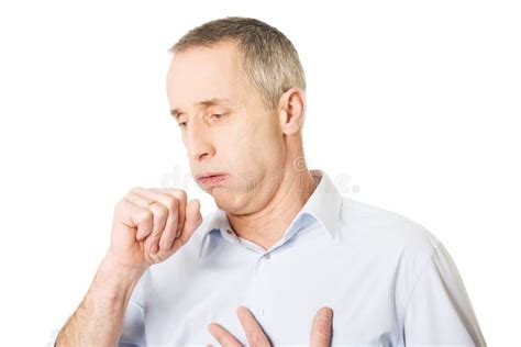 Choking Or Coughing At Work Stock Image Image Of Executive Forty