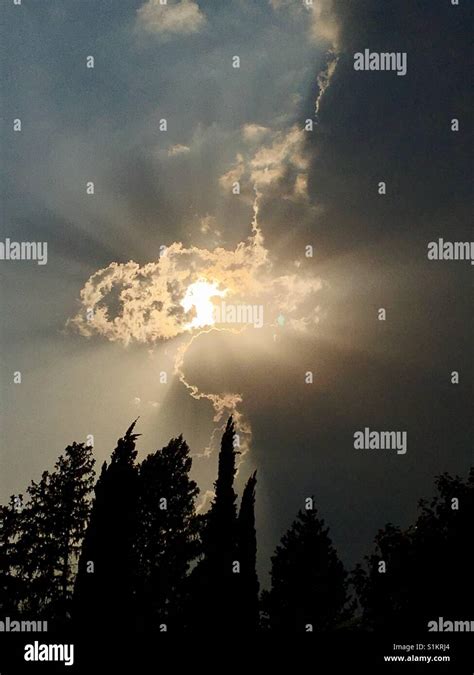 Dark Clouds In Grey Sky Stock Photo Alamy