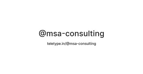 Msa Consulting — Teletype