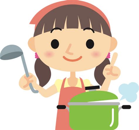 Girl Cooking Public Domain Vectors