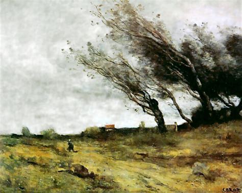 Jean Baptiste Camille Corot Le Coup De Vent 1865 Landscape