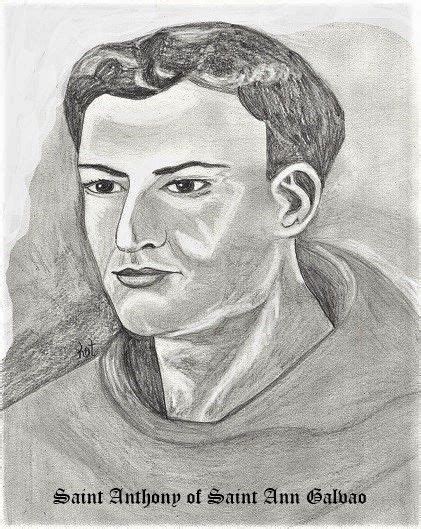 St Anthony Of St Ann Galvao Sketch By Kathleen Ellinger Ofs Male