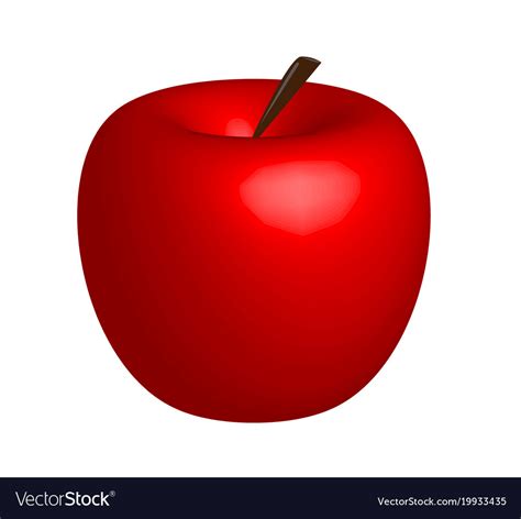 3d Apple Red Apple On White Background Royalty Free Vector