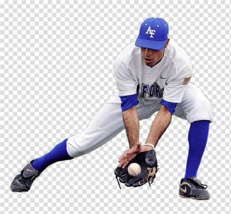 Man Grabbing Baseball Baseball Player Catching Low Ball Transparent