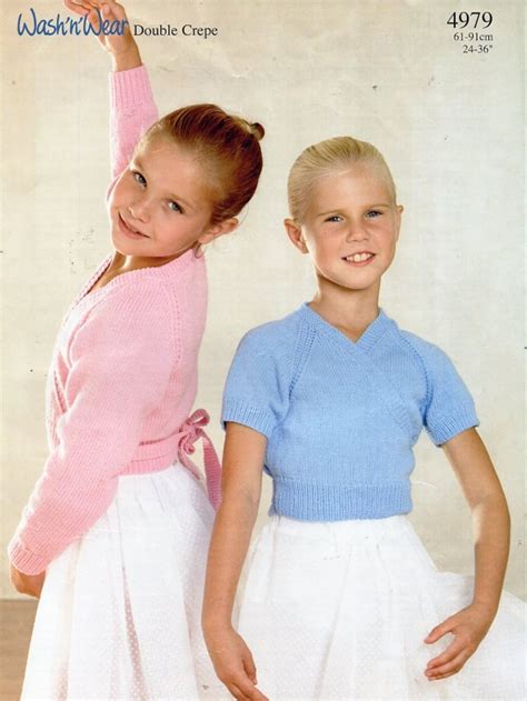 Girls Ballet Tops Knitting Pattern Pdf Dk Or 4ply Cross Over Etsy Uk