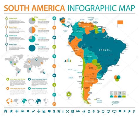 Mapa De Am Rica Del Sur Info Gr Fico Vector Ilustraci N