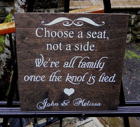 choose a seat not a side sign rustic wedding sign country outdoor garden winery wedding rustic
