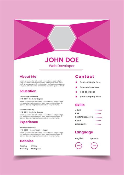 Creative And Modern Resume Or Cv Template 16929446 Vector Art At Vecteezy