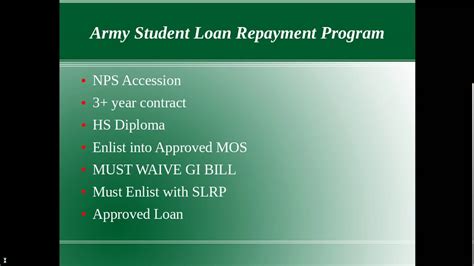 Army Student Loan Repayment Program Youtube