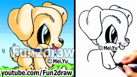 Labrador Puppy How To Draw A Cute Cartoon Dog Best Drawing Channel
