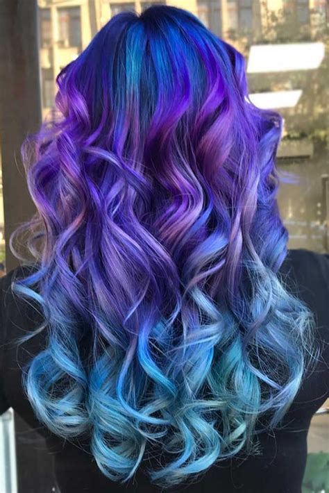 30 Long Ombre Hairstyles To Be Vibrant Mermaid Hair Color Hair Color Pictures Blue Purple Hair