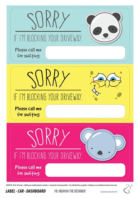 How do you say sorry for the late reply? DIY #PrintSendiri label emergency notis nombor telefon ...