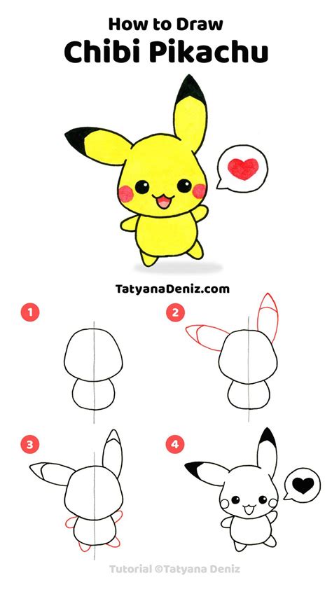 How To Draw Pikachu Easy Step By Step Cute Beryl Mearronsid