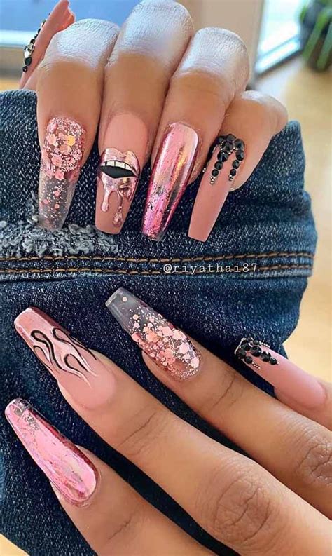 40 Unique And Special Coffin Long Nail Art For You Coffin Nails