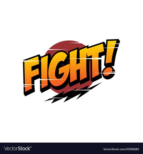 Fight Word Text Greeting Sign Label Royalty Free Vector