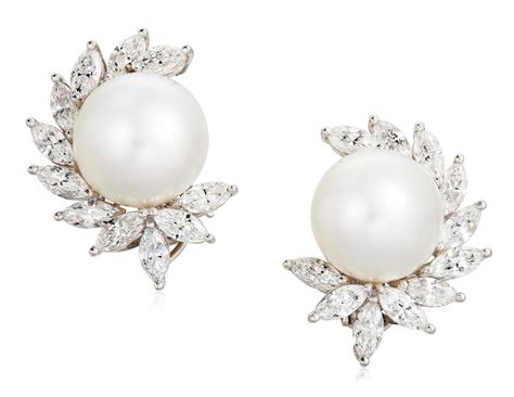 Cultured Pearl And Diamond Earrings Christies