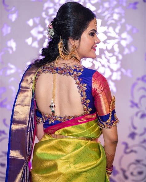 Beautiful Kanjeevaram Bridal Sarees With Best Blouse Combinations Bridal Blouse Designs