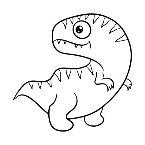 Dinosaur Black And White Vector Illustration For Coloring 3134591 Vector Art At Vecteezy