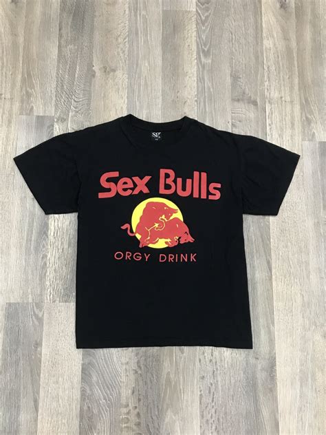 humor vintage y2k funny red bull sex bulls orgy drink tee shirt grailed